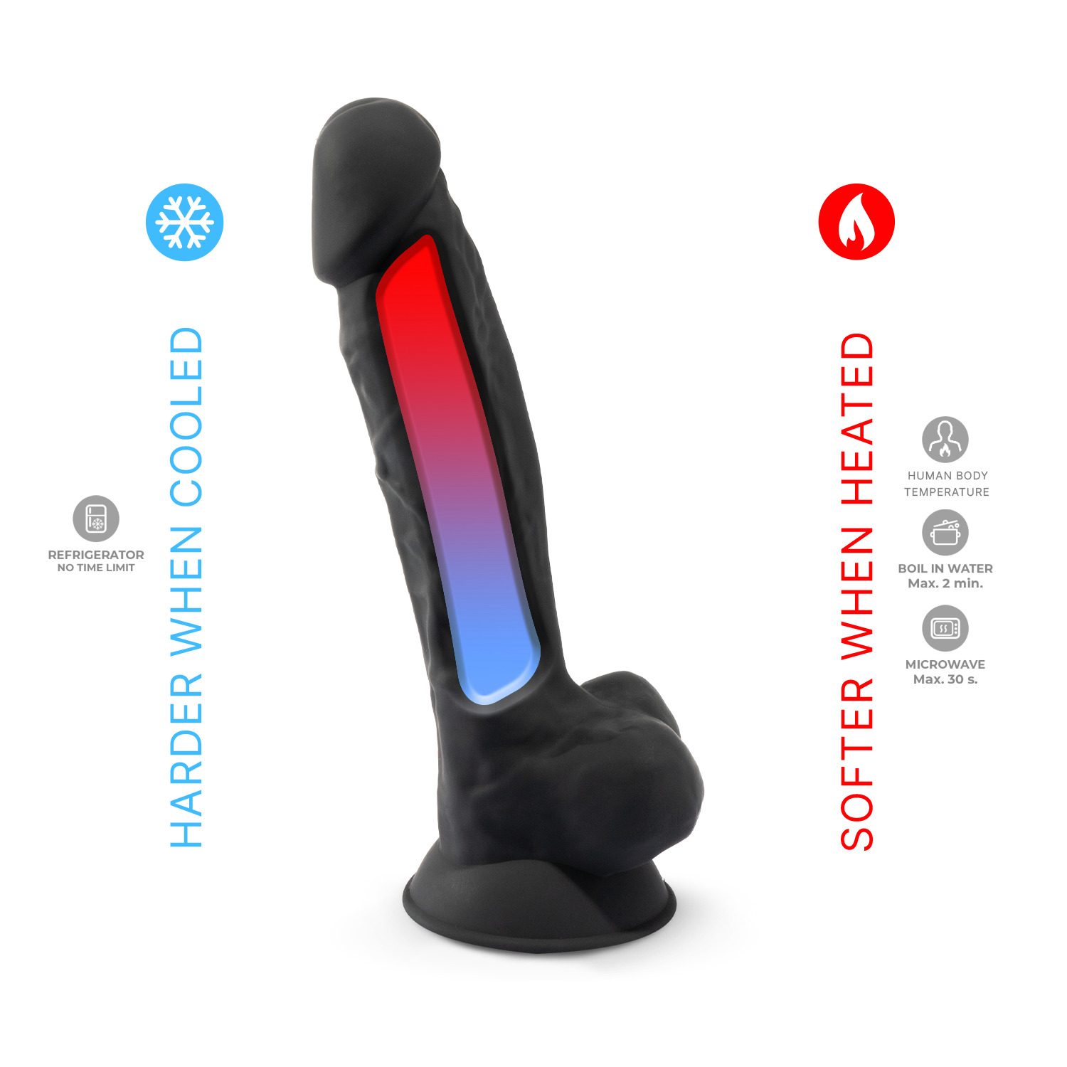 Realistični dildo s testisima crni 17,5 cm-SilexD, model 1