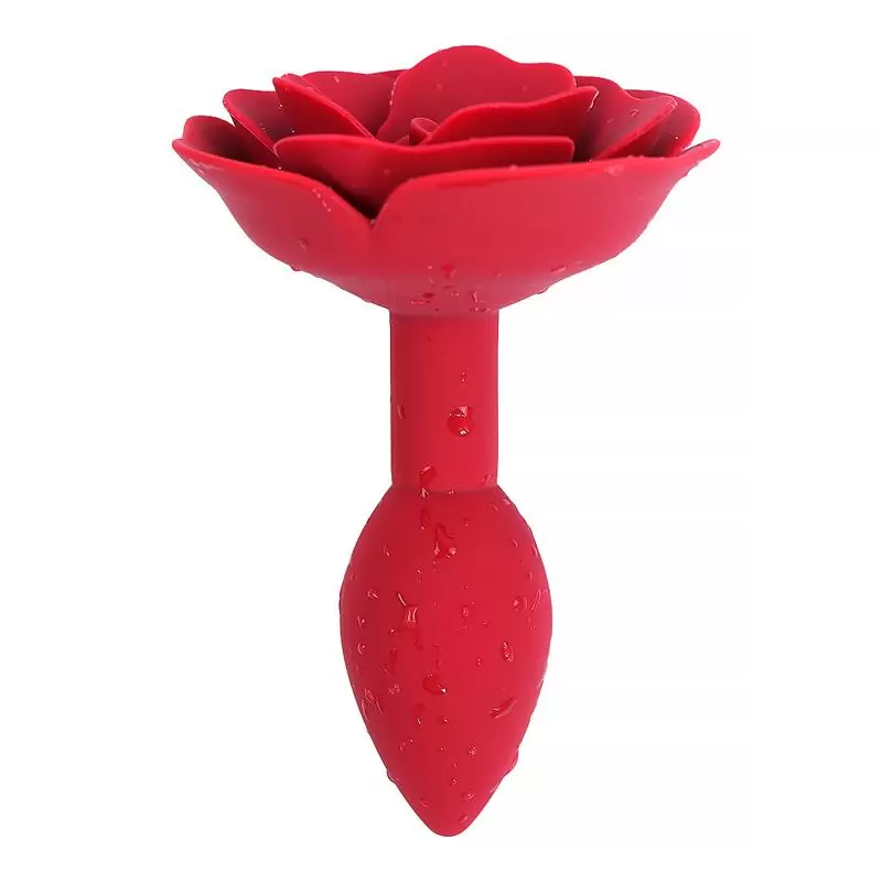 4-rose-silicone-butt-plug-red