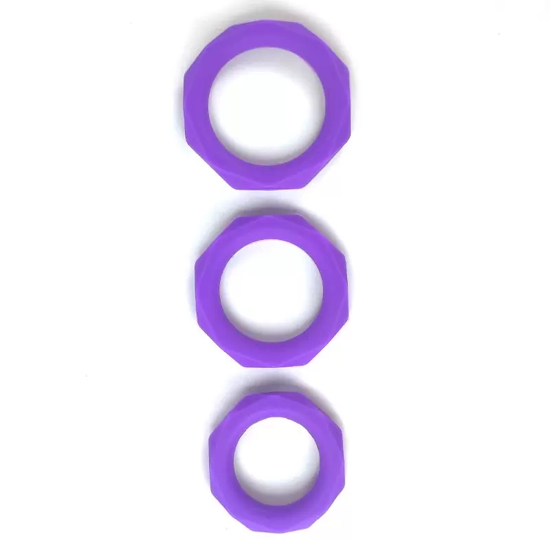 Prsteni za penis - A Gusto Silicone Rings ljubičasti - 1