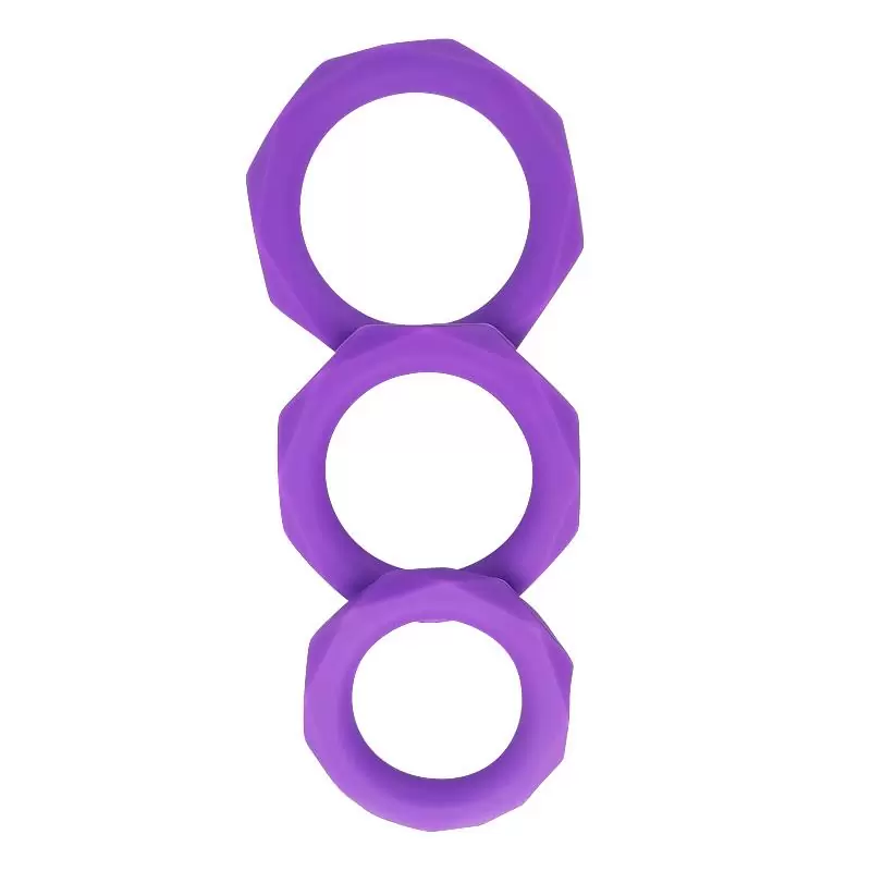 Prsteni za penis - A Gusto Silicone Rings ljubičasti - 2