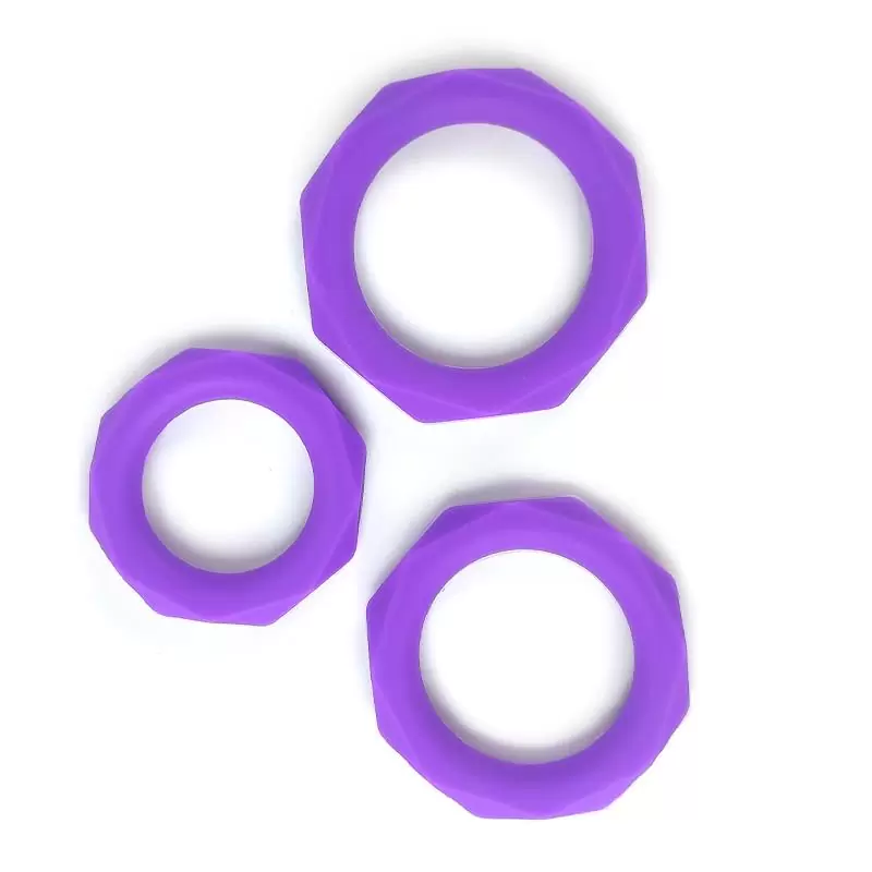 Prsteni za penis - A Gusto Silicone Rings ljubičasti - 3