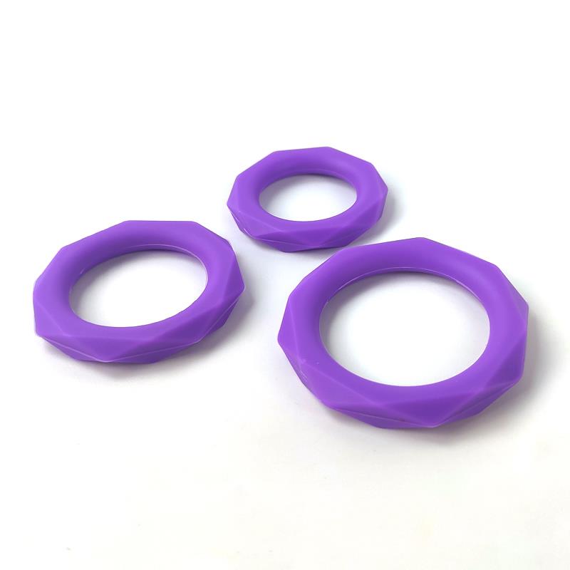 Prsteni za penis - A Gusto Silicone Rings ljubičasti - 4