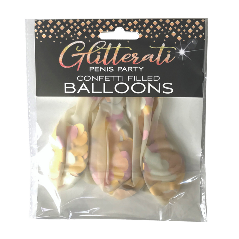 Baloni s konfetama u obliku penisa Glitterati - 6 kom