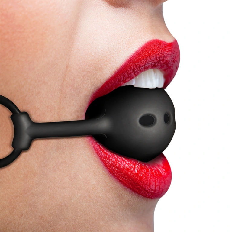 Silikonski ball gag s rupicama za disanje - Fetish Submissive