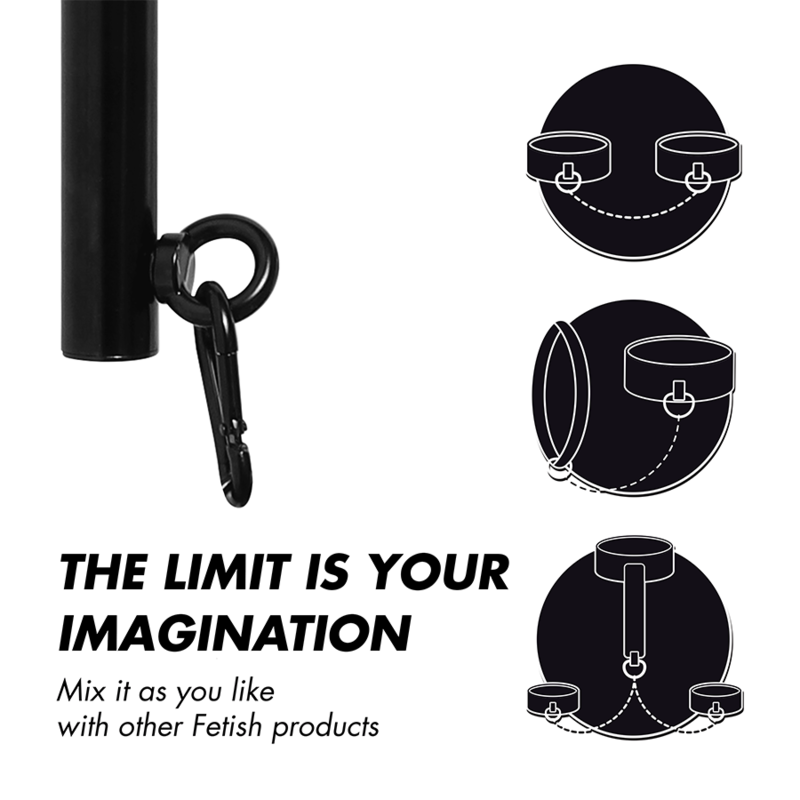 Podesiva šipka za lisice - Intense fetish Prikaz kopče s brzim otpuštanjem na Podesivoj šipki za lisice - Intense fetish