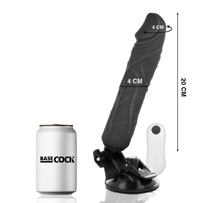 Vibrator crni 20 cm - Basecock Dimenzije Vibratora Basecock