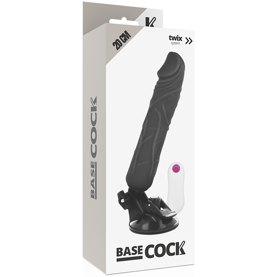 Vibrator crni 20 cm - Basecock Vibrator crni 20 cm - Basecock u ambalaži