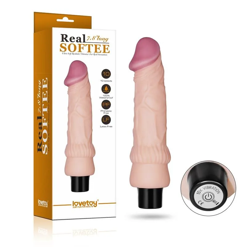 Vibrator Real Softee 16 cm Vibrator Real Softee 16 cm pokraj ambalaže