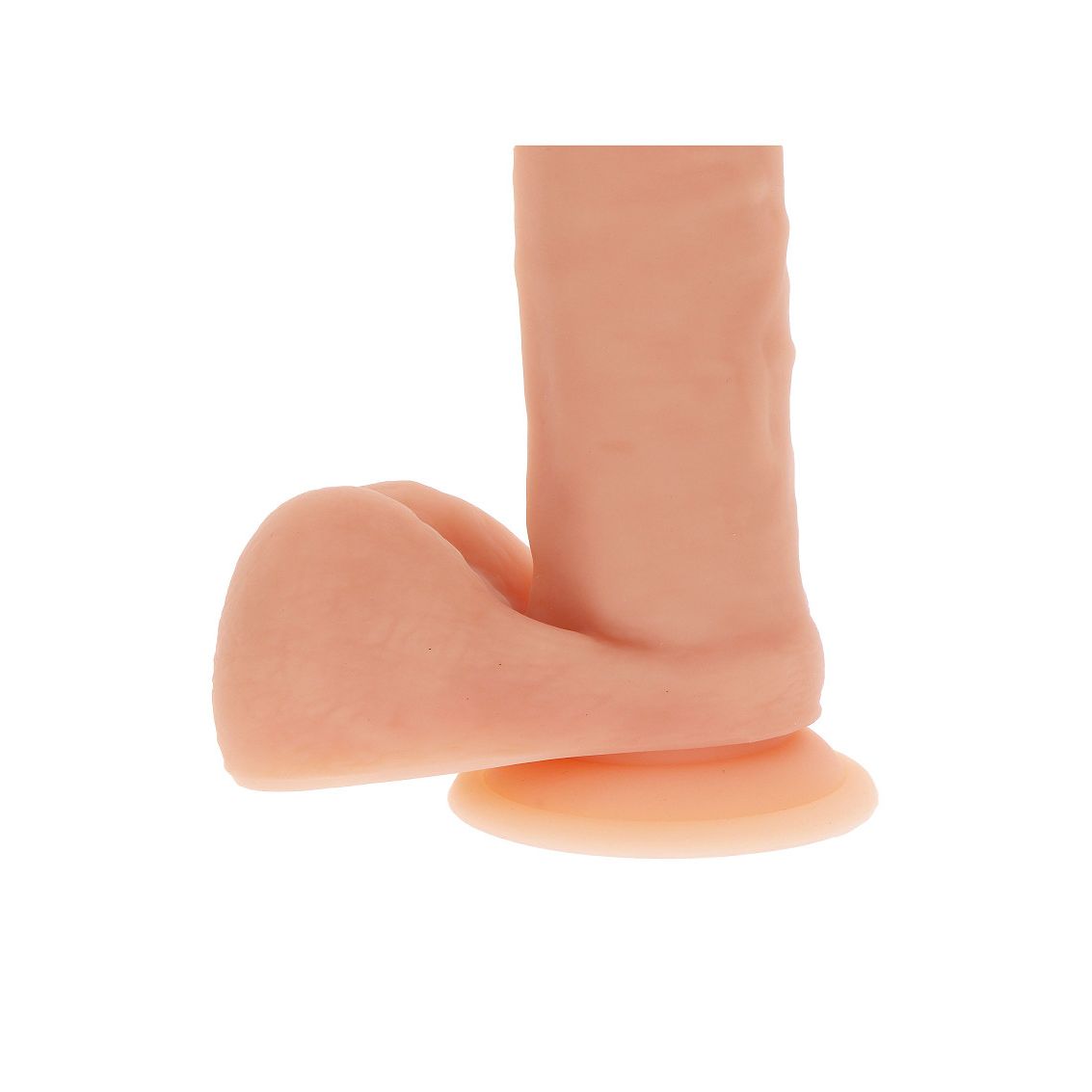 Dildo boje kože 18 cm - Get Real prikaz donjeg dijela dilda na kojem se nalaze testisi.