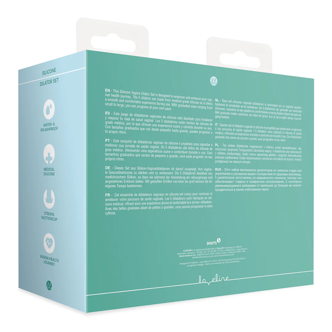 Silikonski vaginalni dilatatori - Multicolor - prikaz ambalaže sa zadnje strane.