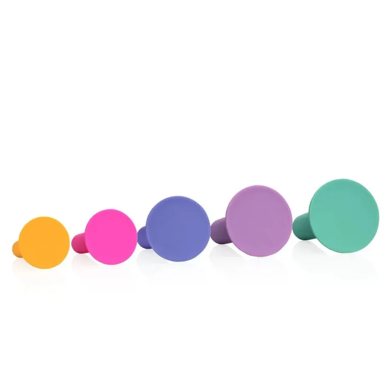 Silikonski vaginalni dilatatori - Multicolor - prikaz vakuumske baze.
