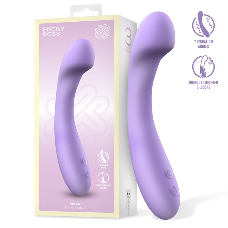 Vibrator za G točku - Engily Ross Dianne prikaz pored ambalaže vibratora.