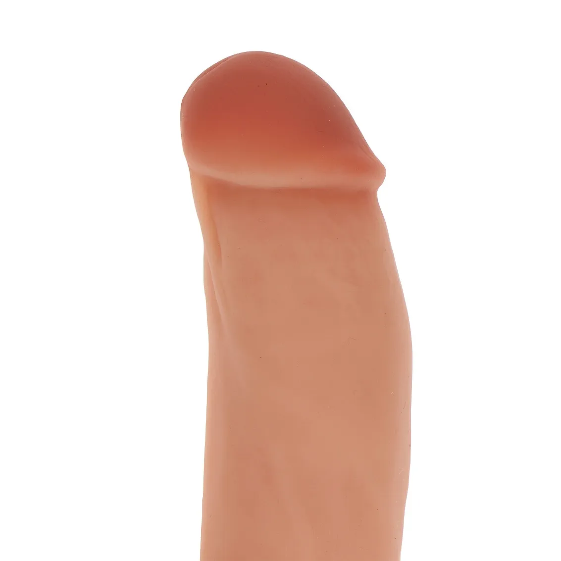 Dildo boje kože 15 cm - Get Real Silicone prikaz blago roskastog istaknutog glavića.