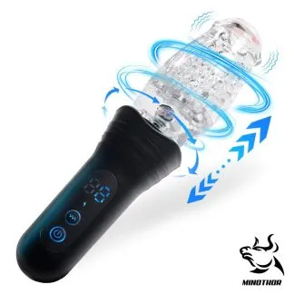 Masturbator s više funkcija - Subaz Soft prikaz stimulacije rotacijom, pomakom i vibracijom