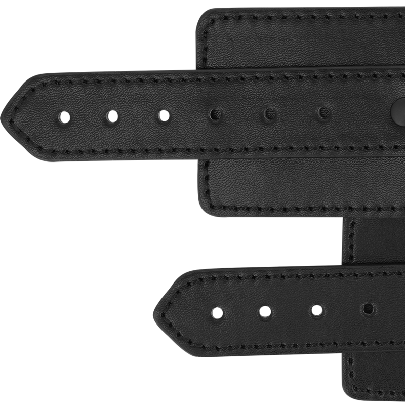 Lisice crne - Intense Fetish Lisice crne - Intense Fetish prikaz rupica na remenu putem kojih se može podesiti opseg