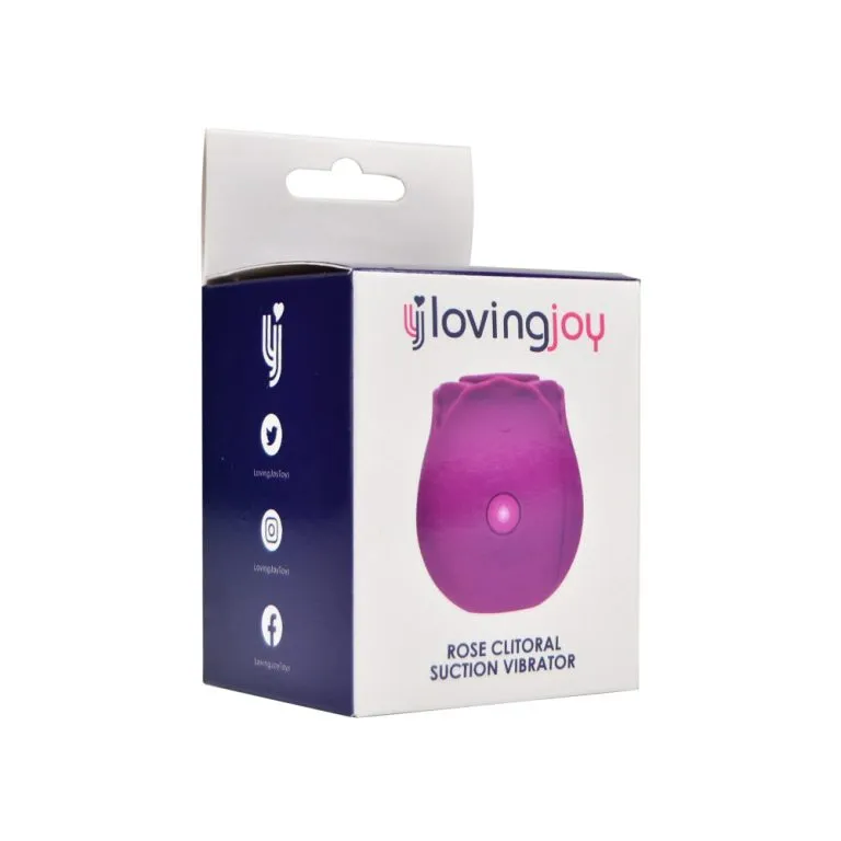 Stimulator klitorisa Loving Joy Rose - ljubičasti - ambalaža s bočne strane