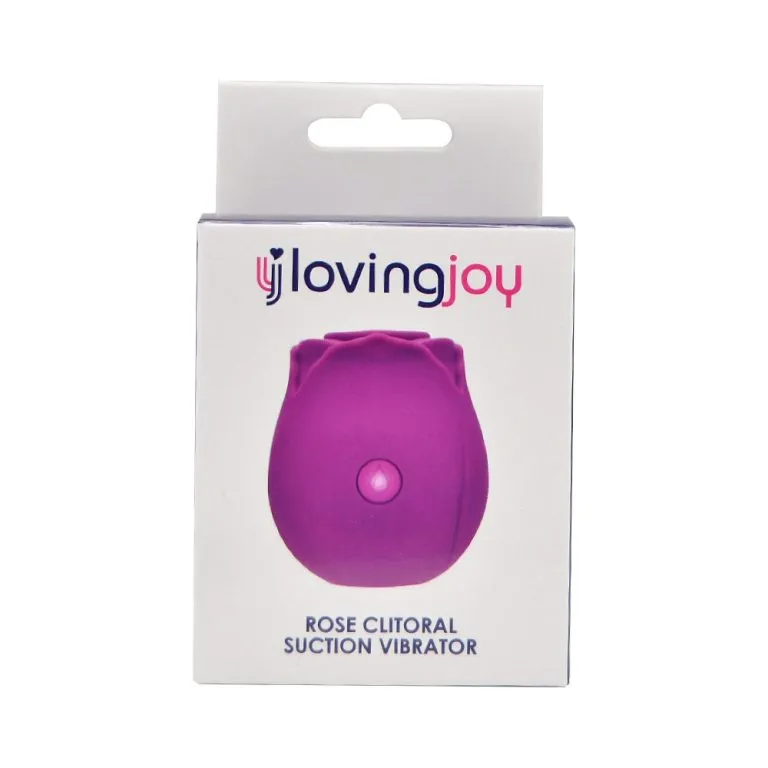 Stimulator klitorisa Loving Joy Rose - ljubičasti - ambalaža s prednje strane