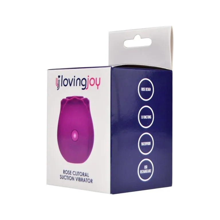 Stimulator klitorisa Loving Joy Rose - ljubičasti - ambalaža s bočne strane