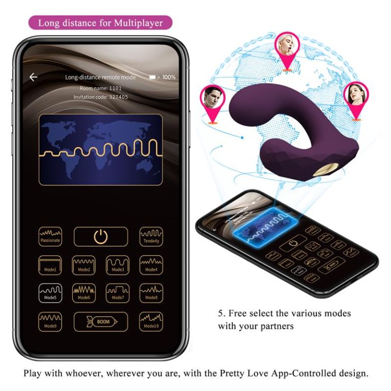 Vibrator s aplikacijom - Pretty Love Billy - prikaz mogućnosti upravljanja putem aplikacije iz bilo koje daljine