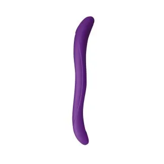 Dvostruki dildo ljubičasti 35 cm - Twoooney prikazan s bočne strane gdje je vidljivo da je jdan vrh ima veći promjer.