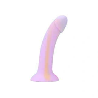 Dildo 18 cm - Mina Taro prikazan s bočne strane. Vidljiva je lagana zakrivljenost tijela dilda i istaknuti vrh.