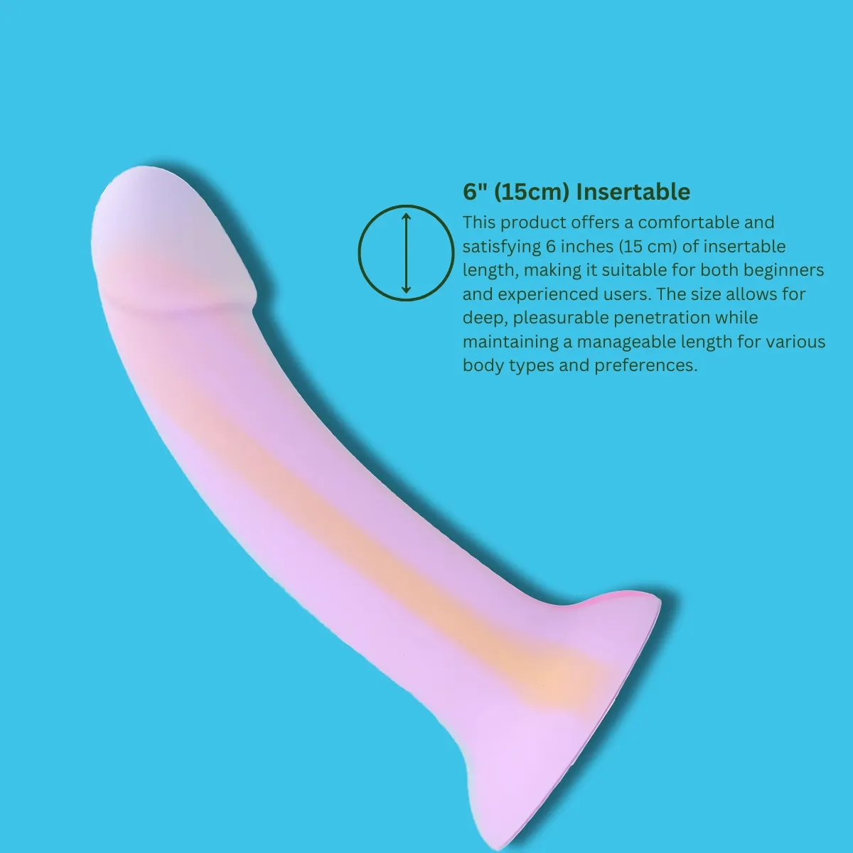 Dildo 18 cm - Mina Taro prikaz dužine za umetanje od 15,2 cm