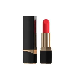 Vibrator - Mina Lipstick. Ima crveni silikonski vrh za stimulaciju. Napravljen je u obliku ruža za usne.