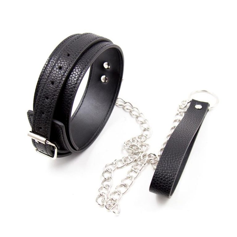 Ovratnik i povodac crni - Snake Pattern Collar