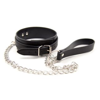 Ovratnik i povodac crni - Snake Pattern Collar
