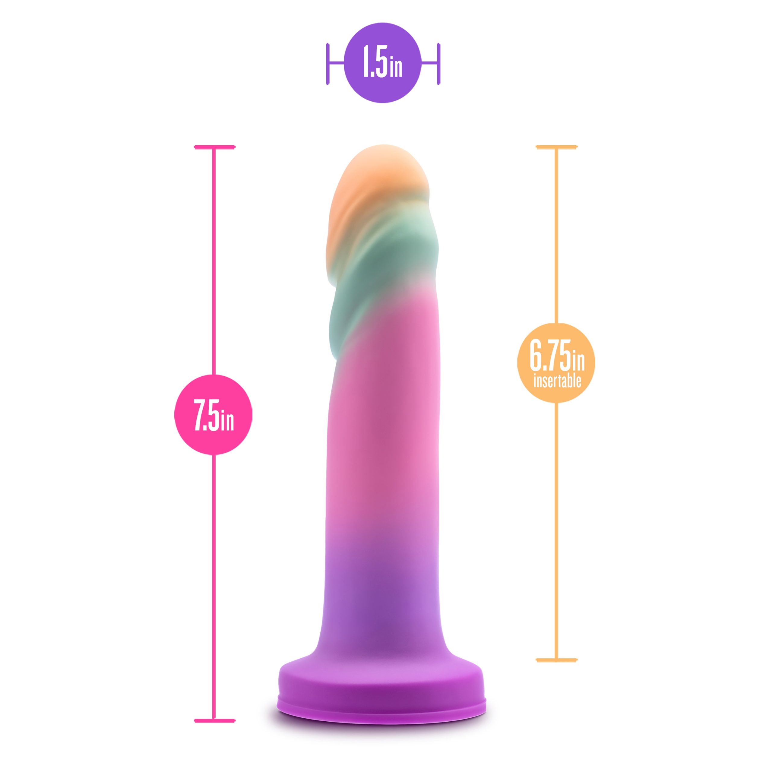 Dildo 18 cm - Avant Sunrise Gaze - dimenzije: Ukupna dužina 19 cm, dužina za umetanje 17,5 cm, promjer 3,9 cm.