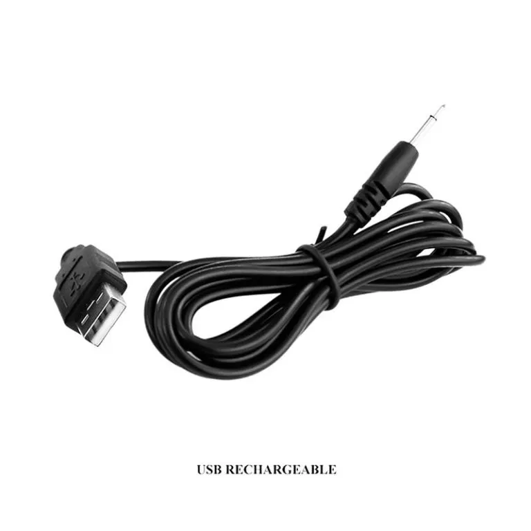 Punjivi masažer prostate ljubičasti - Cayla - prikaz USB kabela za punjenje