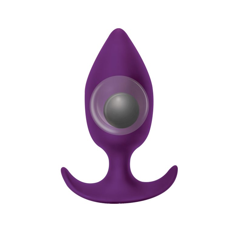 Analni čep veliki - Insatiable Violet - prikaz unutrašnjosti čepa gdje je vidljiva kuglica koja svojim pomicanjem u šupljini stvara dodatnu stimulaciju