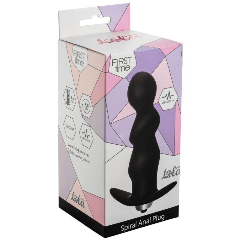 Vibrirajući analni čep crni - Spiral Plug - ambalaža