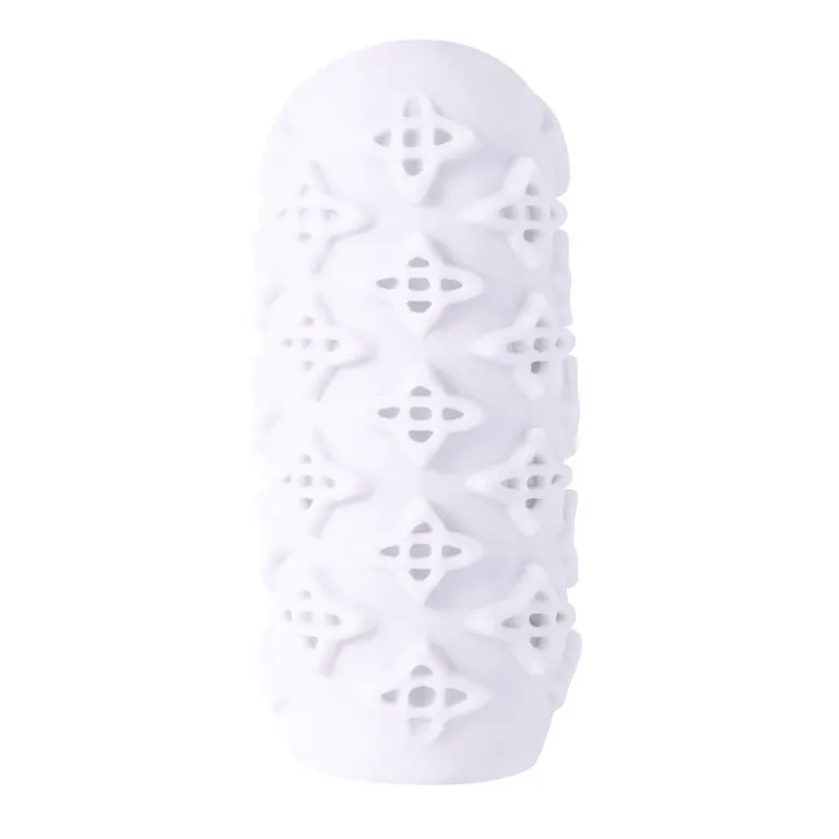 Masturbator bijeli - Marshmallow Honey - prikaz strane s izbočenjima poput zvjezdica s četiri kraka