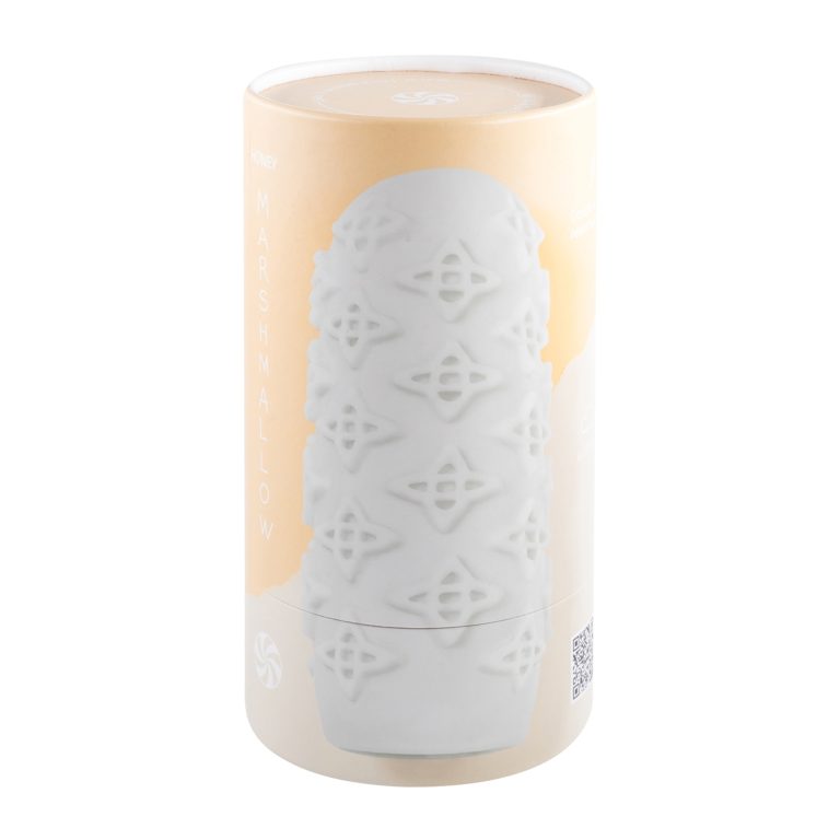 Masturbator bijeli - Marshmallow Honey - u papirnoj ambalaži u obliku valjka