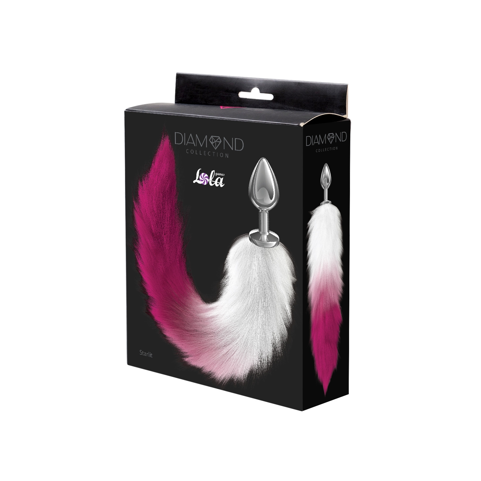 Analni čep s repom Diamond Starlit - rozi - prikaz ambalaže