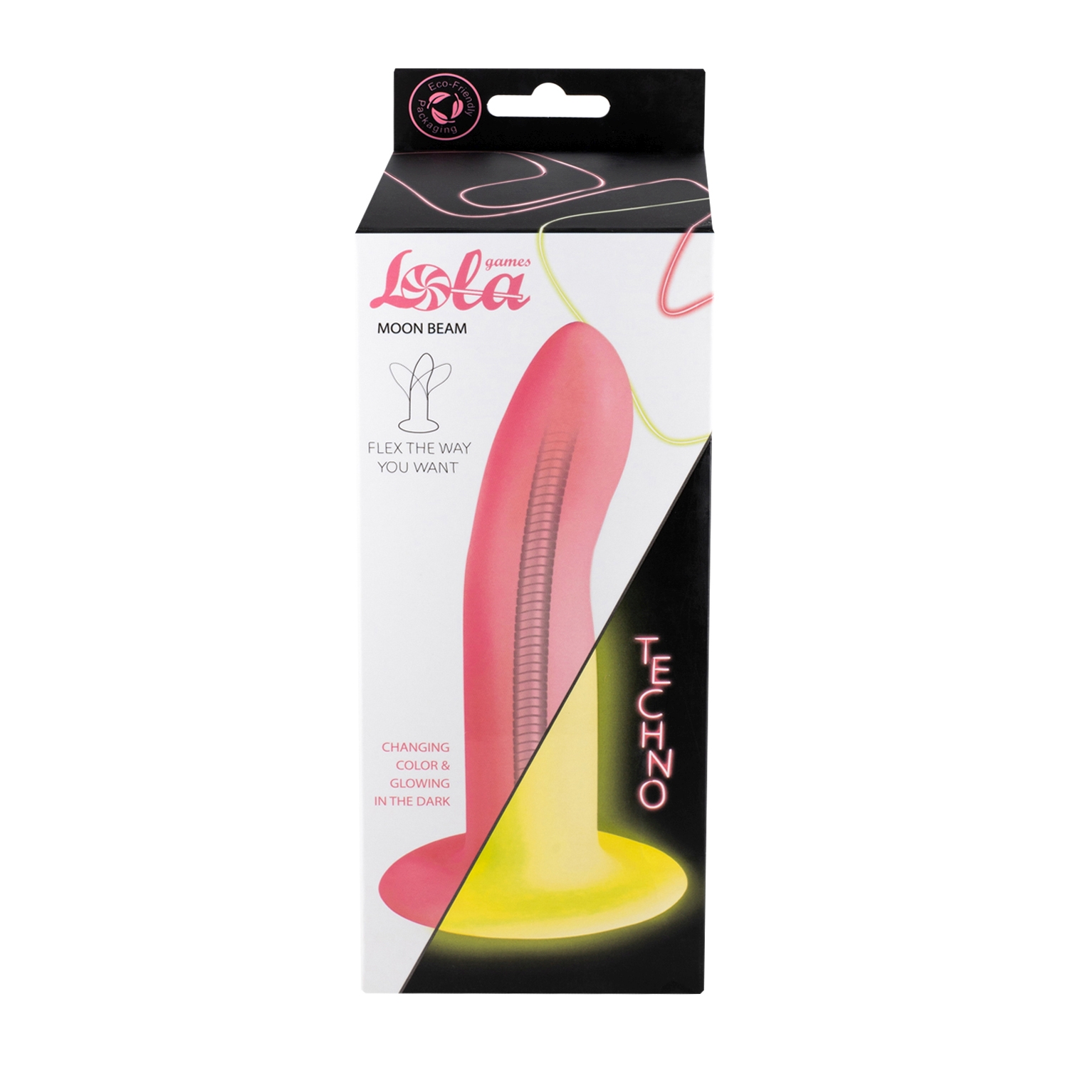 Dildo koji svijetli u mraku 16 cm - Techno Moon Beam - prikaz u ambalaži