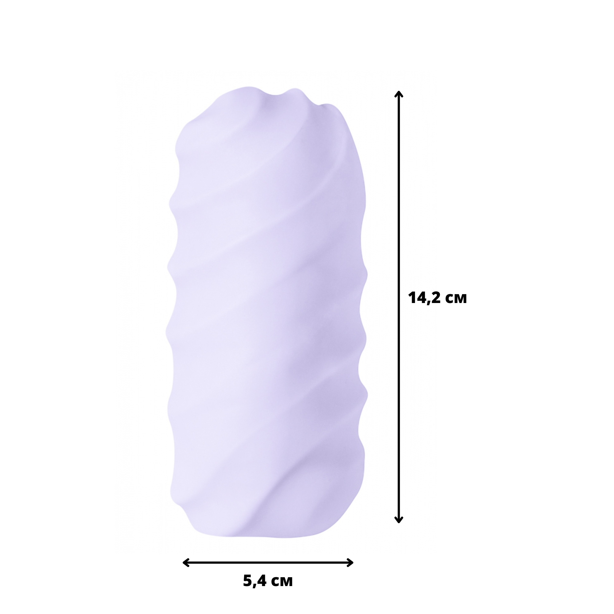 Masturbator ljubičasti - Marshmallow Juicy - prikaz diomenzija: dužina 14,2 cm, širina 5,4 cm