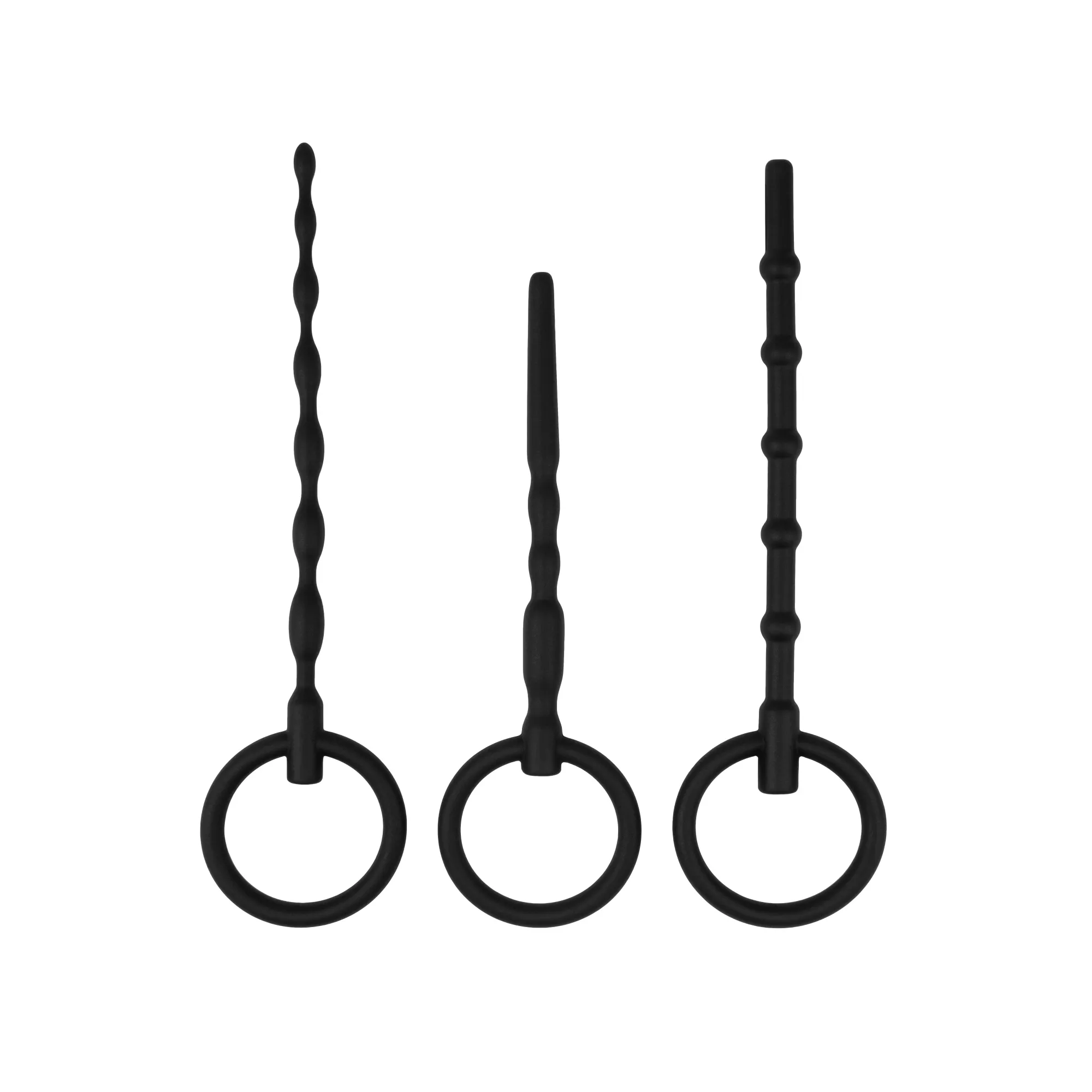 Set masažera za uretru – Twist - tri masažera (dilatatora) različitih reljefa na površini - točkasti i valoviti