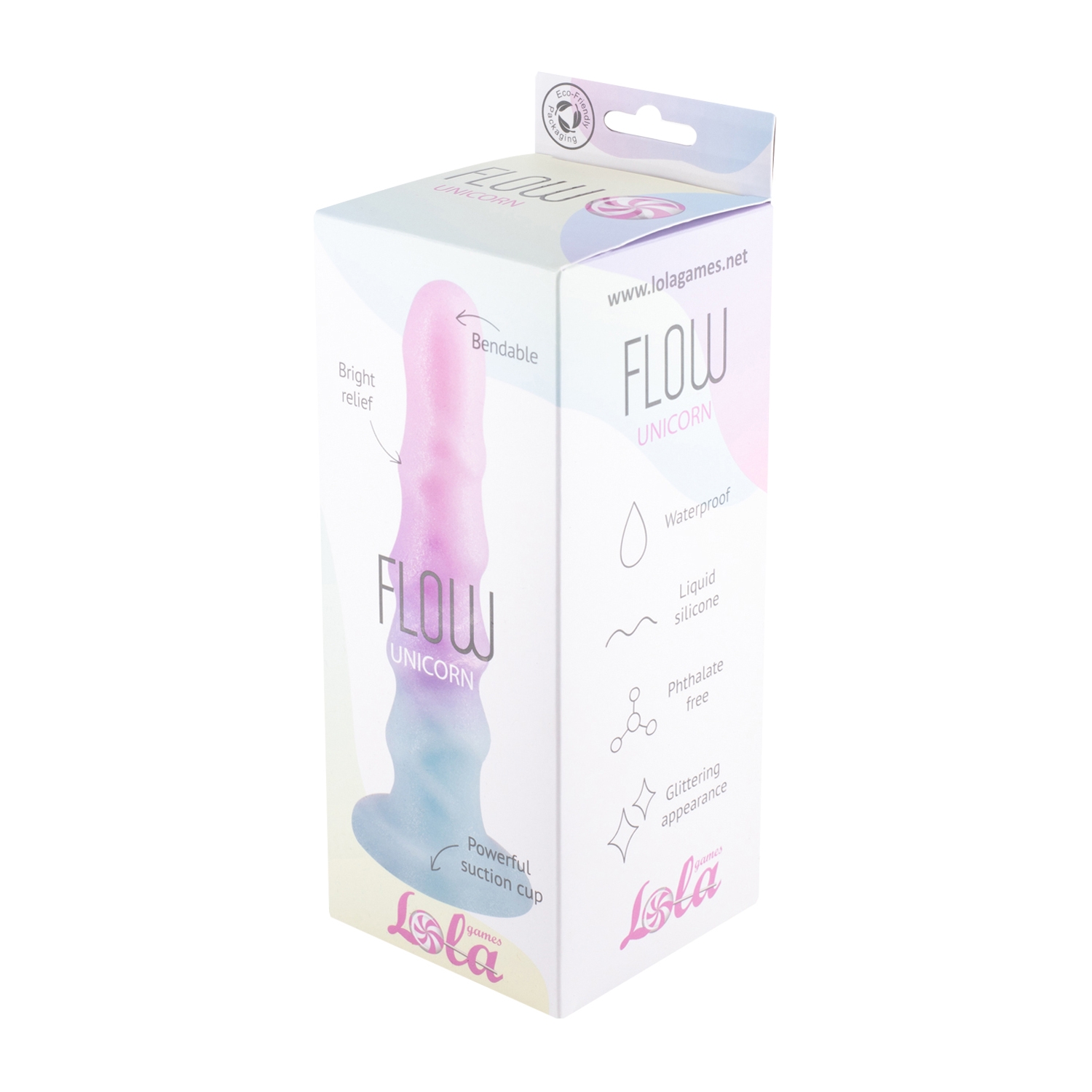 Dildo ljubičasti 17 cm - Flow Unicorn - ambalaža