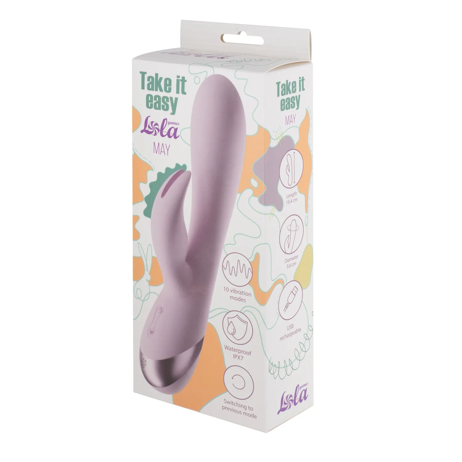 Rabbit vibrator ljubičasti - May - ambalaža