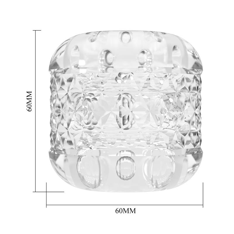 Mini masturbator prozirni - Crystle - dimenzije: širina 6 cm, dužina 6 cm