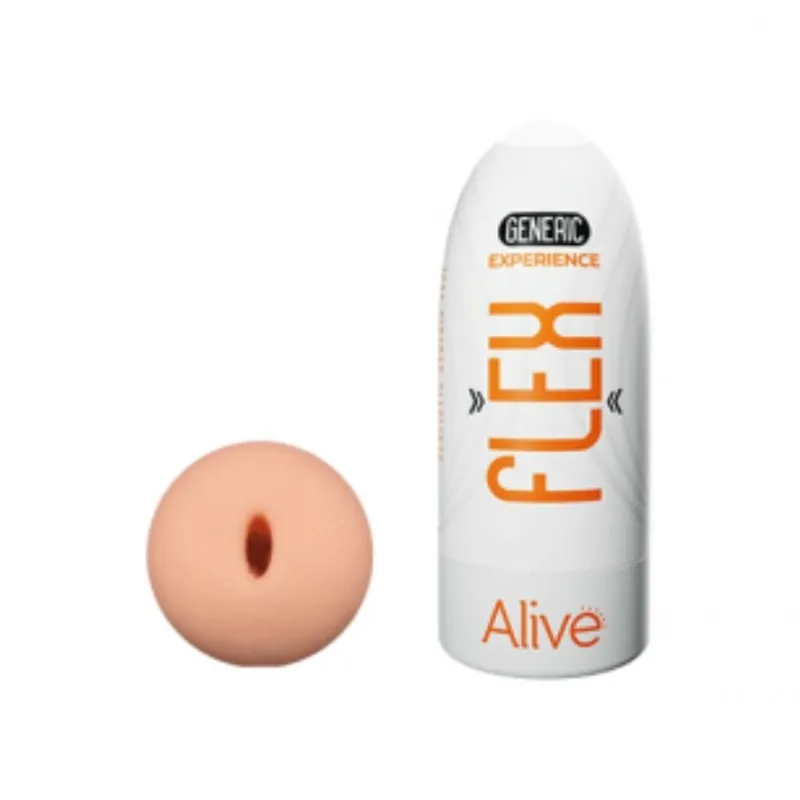 Masturbator Flex Generic - prikaz neutralnog okruglog otvora za pennetraciju uz plastično kućište.