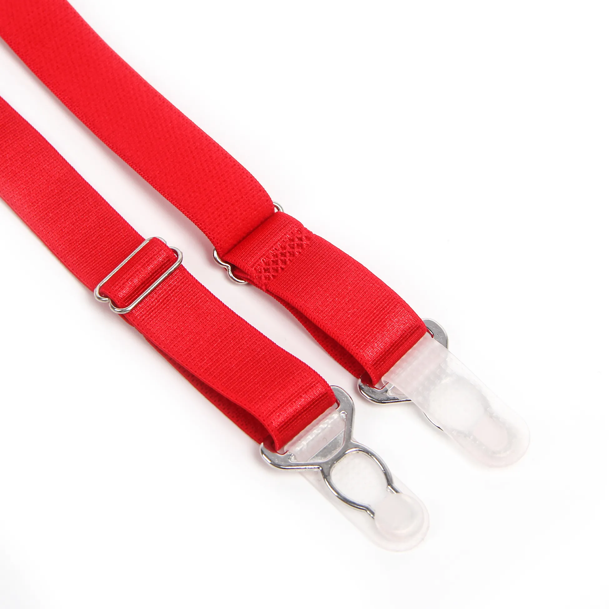 Halteri i tange crvene - Lace Garter Classic - prikaz kopčica za fiksiranje čarapa