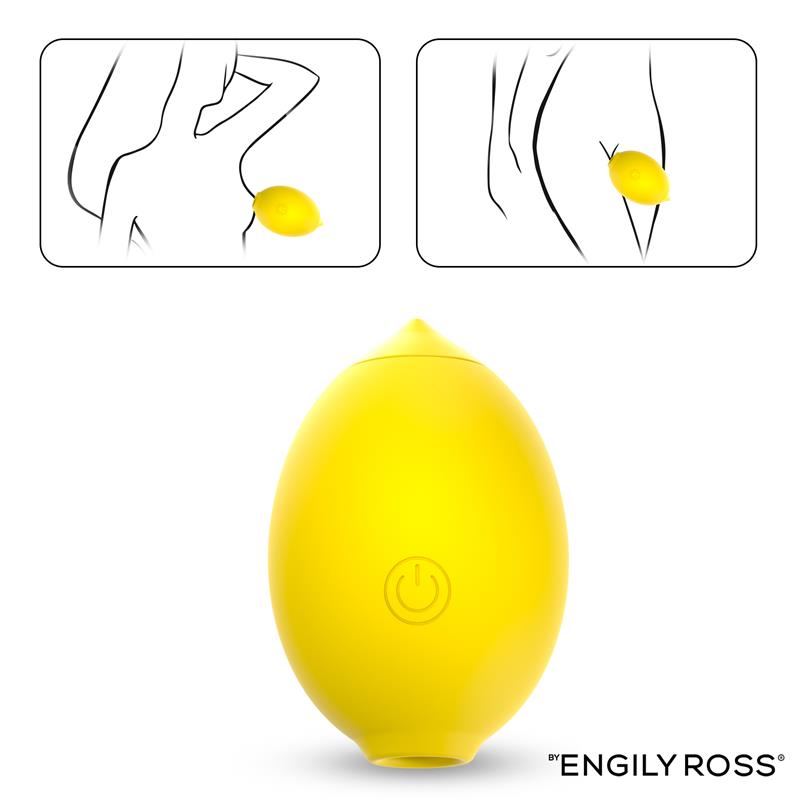 Stimulator klitorisa - Engily Ross Lemon - prikaz mogućnosti korištenja na klitorisu ili bradavicama.