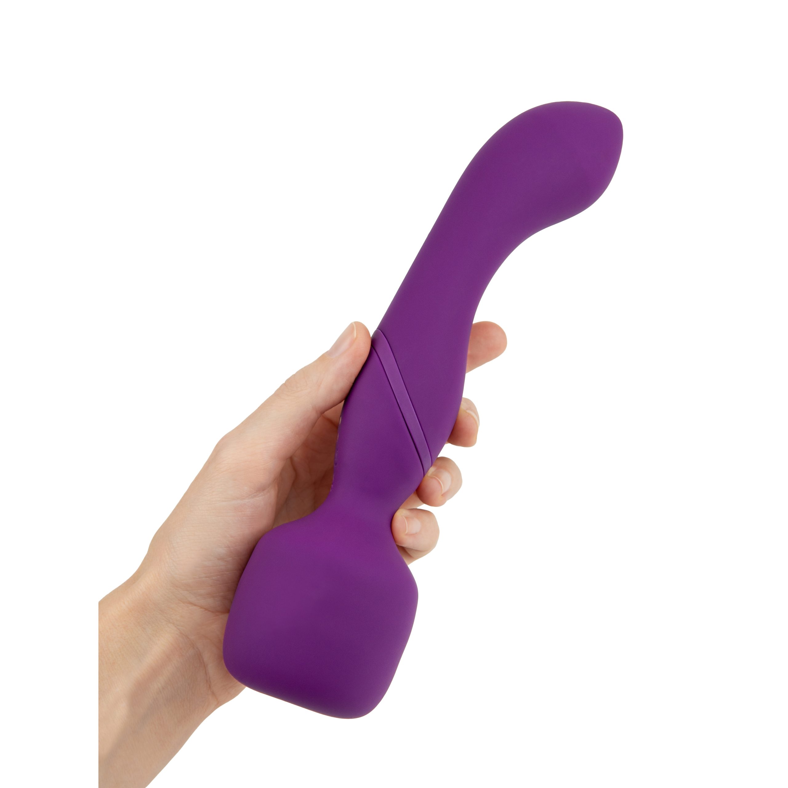 Dvostrani masažer ljubičasti - Lola Heating Wand - uređaj prikazan u ljudskoj ruci