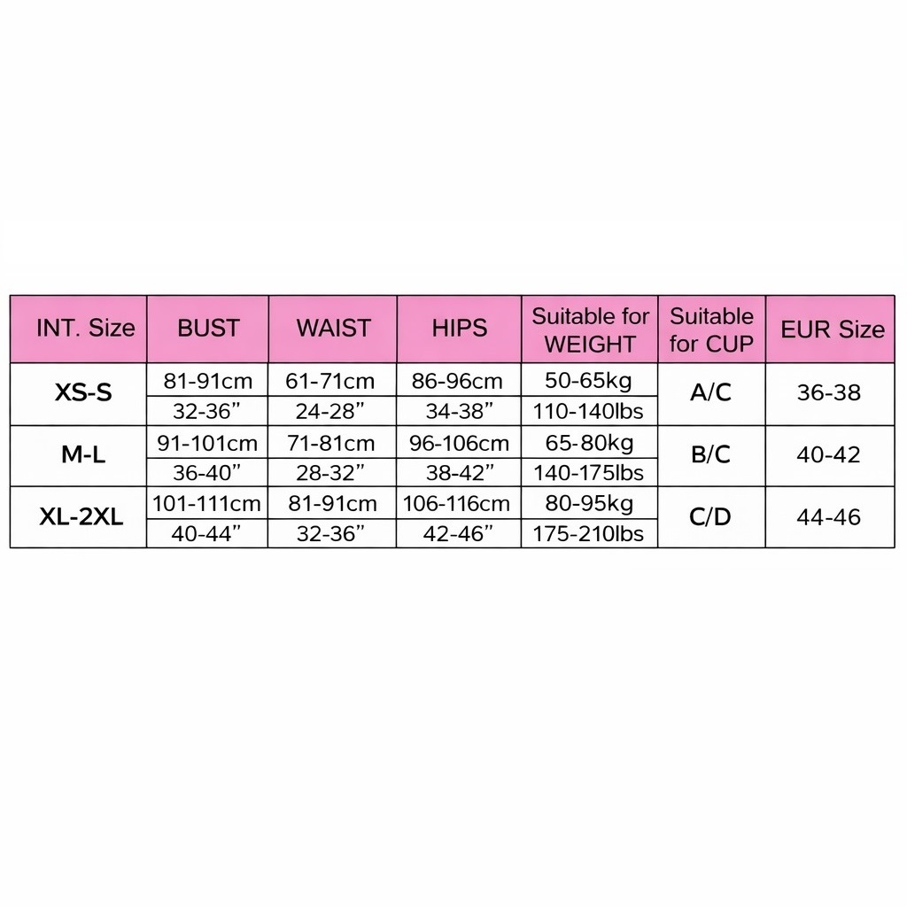 Set crni - Lace Surrender tablica veličina - XS/S odgovara konfekcijskom broju 36-38, M/L odgovara konfekcijskom broju 40-42