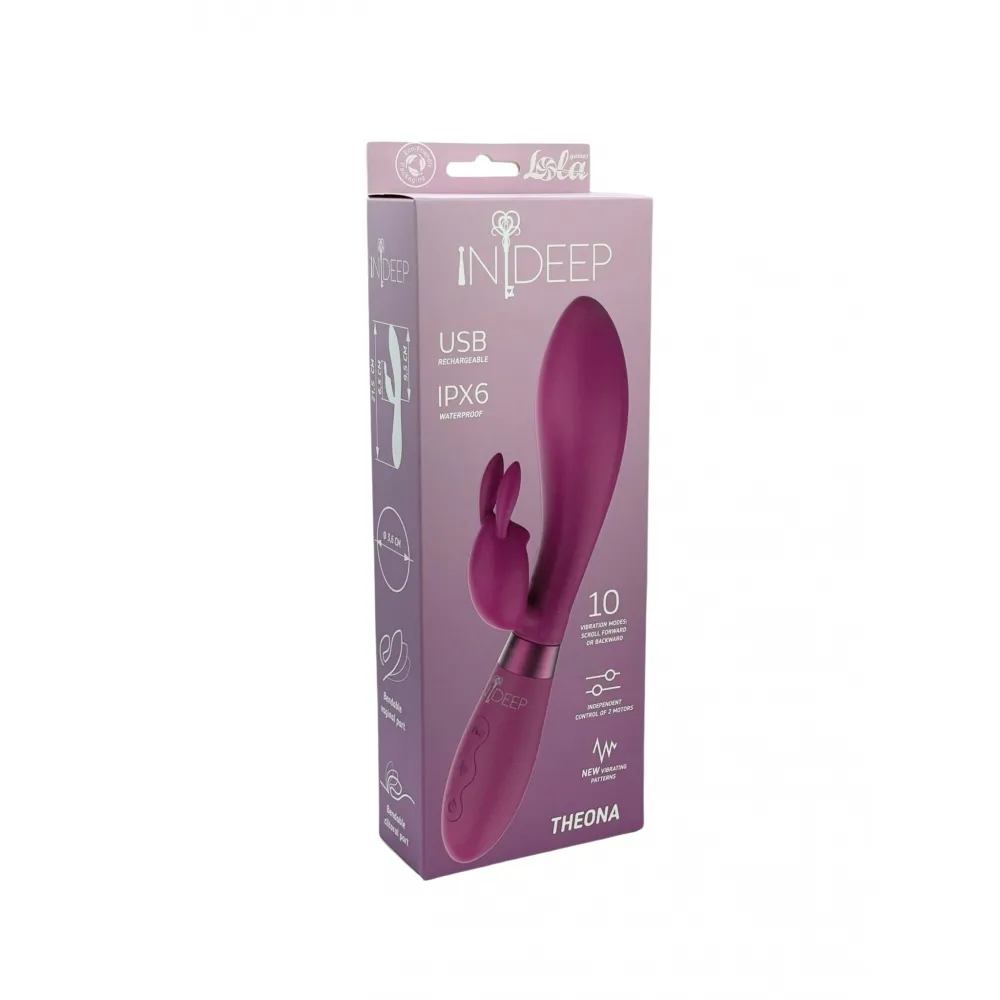 Rabbit vibrator ljubičasti - Indeep Pro Theona - ambalaža