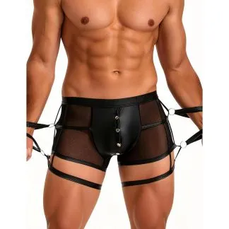 Muške bokserice s trakama crne - Side Loop Straps