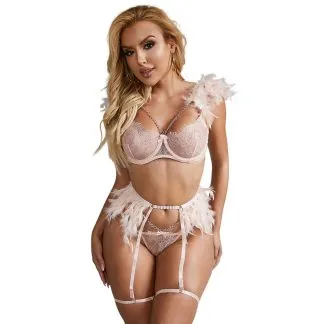 Četverodijelni set - Pink Feather and Lace